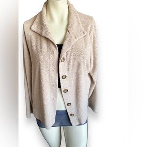 LL Bean size XL Sherpa button up cardigan, oatmeal color. 🧸